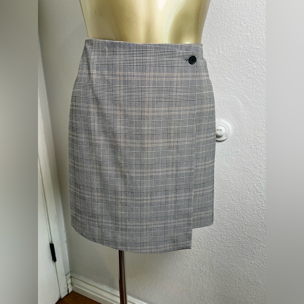 Babaton Gray Plaid Mini Skirt
